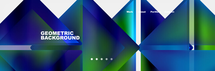 Aufkleber - A colorful geometric background featuring azure, purple, and electric blue triangles on a white backdrop. The artistry and symmetry create a vibrant display of tints and shades, with hints of violet