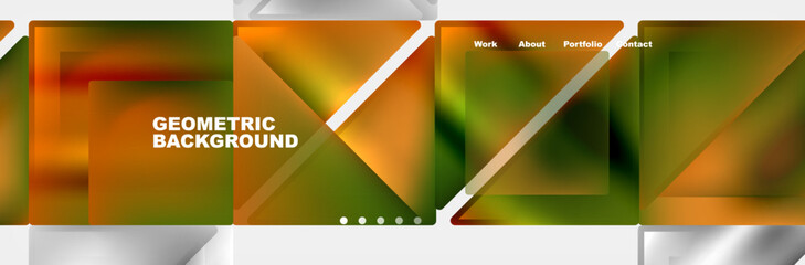 Aufkleber - A collection of geometric backgrounds featuring triangles and lines resembling a pattern. The shapes are arranged on rectangles with a backdrop of grass and terrestrial plants
