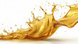 A dynamic wave of gold liquid with fine splashes, showcasing fluidity and luxury, ai generated