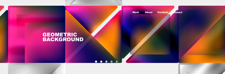 Aufkleber - A vibrant geometric design featuring triangles and lines in purple, magenta, and electric blue colors. The background resembles an electronic devices graphics with a modern and sleek feel