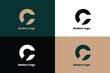 letter c logo, letter c tech logo, logomark, letter c and gear icon logo
