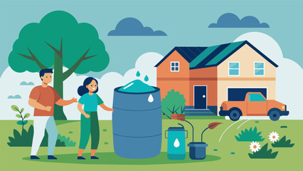 Wall Mural - A grassroots initiative to install rain barrels in every household allowing residents to collect and reuse rainwater for tasks like watering