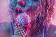 © Keitma - Young sexy woman licking an ice cream cone in a suggestive way