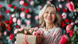 Senior Woman Smiling Flowers Gift Garden Mother's Day Present Celebration Happy