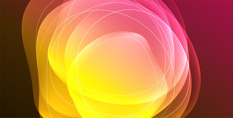 Aufkleber - Vibrant colors of yellow and pink create a beautiful contrast against a dark pink background resembling a petal in macro photography art