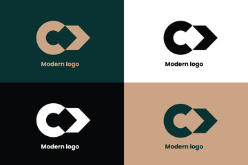 Canvas Print - creative letter c with arrow logo design concept, c logo, c arrow logo, abstract c logo, c directional logo