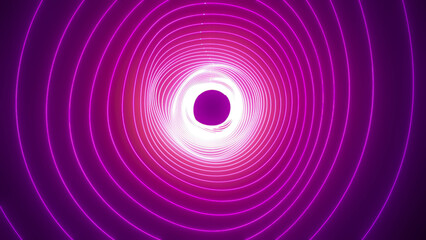 Poster - Purple energy magic hi-tech light digital tunnel frame made of futuristic energy lines. Abstract background