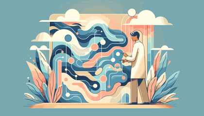 large-scale language model ai (llm) concept vector illustration.