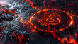 Futuristic Bitcoin on Red Circuit Board