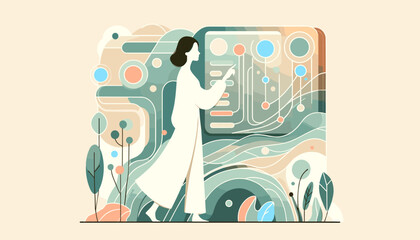 large-scale language model ai (llm) concept vector illustration.