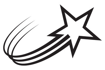 Wall Mural - meteorite and comet symbols. black falling stars icon. shooting stars icon vector. abstract silhouet