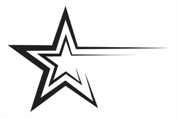 shooting stars icon vector set. abstract silhouette of shooting star. meteorite and comet symbols. f