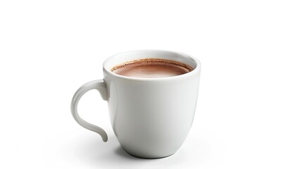 Poster - Cocoa drink in white mug isolated on white background Clipping path : Generative AI