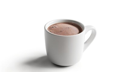 Poster - Cocoa drink in white mug isolated on white background Clipping path : Generative AI