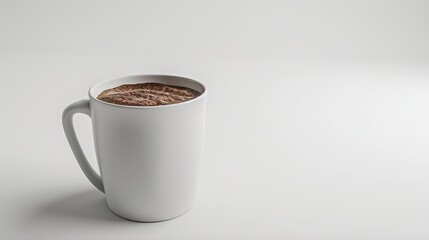 Poster - Cocoa drink in white mug isolated on white background Clipping path : Generative AI