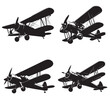 
set of vintage airplane collection isolated on white background ilustration vector svg free and tattoo 