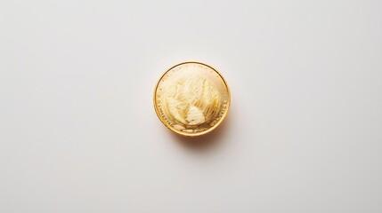 Aufkleber - gold coin top view laying on a white background : Generative AI