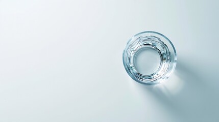 Poster - Glass of water on a white background Top view flat lay Banner : Generative AI