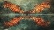 Dragon Wings: A photo of a dragons wings reflected in the calm waters of a lake