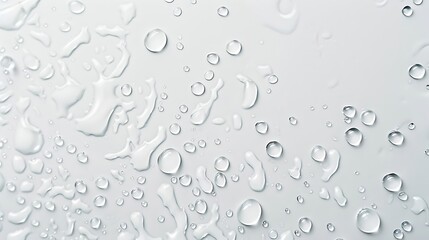 Wall Mural - Water drops on white background top view : Generative AI