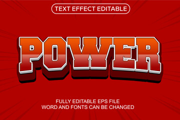 Wall Mural - 3D TEXT EFFECT POWER VECTOR EDITABLE