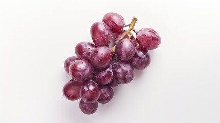 Aufkleber - Flat lay top view of red grape on white background : Generative AI