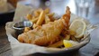 Cod Fish and Chips at the waterside