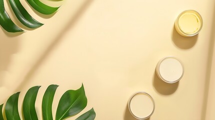 Poster - Banner Natural organic cosmeticscosmetic product researchorganic skin care flat layDermatologyreusable discs handmade soaprecyclingzero wasteecoorganic care cosmeticsbeauty boxeco frie : Generative AI