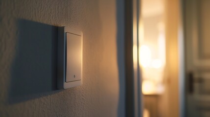 Closeup elements of the interior of the apartment The light switch on the wall : Generative AI