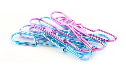 Poster - Paper clips isolated on white background : Generative AI