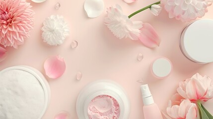 cosmetic spa and personal hygiene mock up template for branding identity design view from above flat