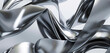 3D silver ribbons dance in an abstract flow, perfect for luxury presentations.