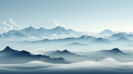 Leinwandbilder -  Panoramic image of a mountainous landscape,Generated by AI,Generated by AI