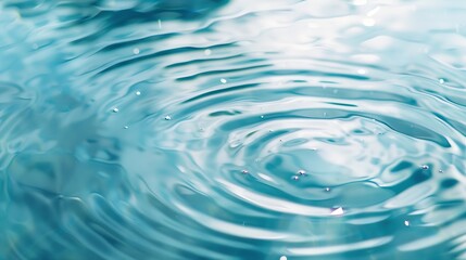 Aufkleber - Water panoramic banner background Water texture water surface with rings and ripple Spa concept background Flat lay top view copy space composition with copyspace : Generative AI