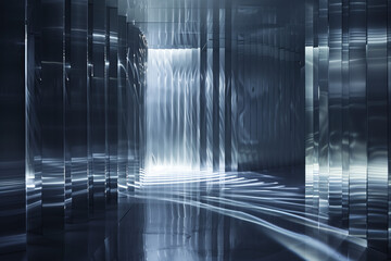 Poster - Abstract background with reflections and caustics. Hi-tech. Futuristic background image. Created with Generative AI technology.