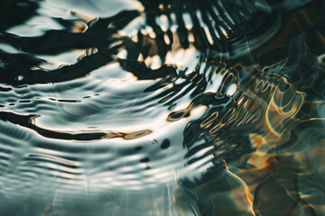Poster - Abstract background with reflections and caustics. Hi-tech. Futuristic background image. Created with Generative AI technology.