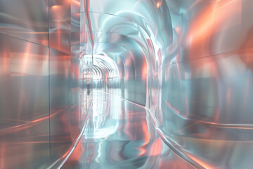 Poster - Abstract background with reflections and caustics. Hi-tech. Futuristic background image. Created with Generative AI technology.