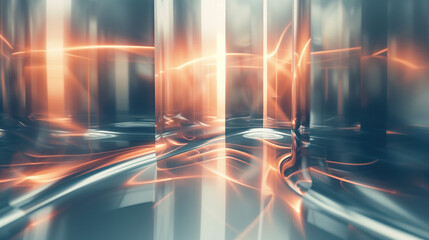 Poster - Abstract background with reflections and caustics. Hi-tech. Futuristic background image. Created with Generative AI technology.