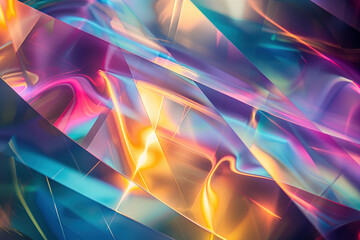 Poster - Abstract background with reflections and caustics. Hi-tech. Futuristic background image. Created with Generative AI technology.