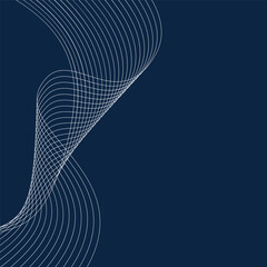 Wall Mural - Abstract background with waves. Blue vector background with white wavy lines. Soundwave background. Cover design. Waving abstract background design.