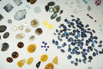 A scattering of processed natural stones