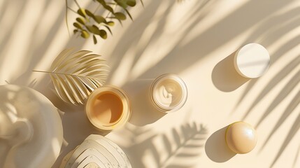 Poster - Sustainable cosmeticsNatural organic cosmeticscosmetic product researchorganic skin care flat lay eusable discs handmaderecyclingzero wasteecoorganic care cosmeticsbeauty boxeco friend : Generative AI