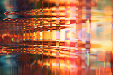 Poster - Abstract background with reflections and caustics. Hi-tech. Futuristic background image. Created with Generative AI technology.