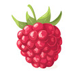 raspberry isolated on white background, Generative AI