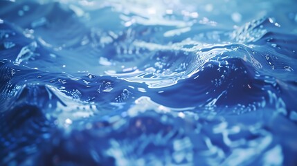 Poster - Blue water surface background studio shot : Generative AI