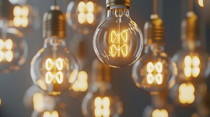 Aufkleber - Clarifying complex ideas through the glow of lightbulbs  Flat lay : Generative AI