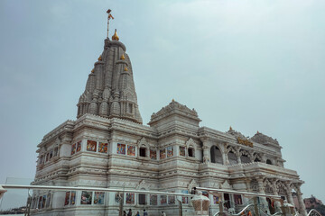 Mathura, Uttar Pradesh, India. Very famous Hindu Temple- Prem Mandir. This temple is dedicated to Lord Krishna and Radha.