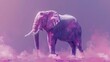 Elephant  A large grey elephant on a soft dusty purple backdrop water color, cartoon, animation 3D, vibrant