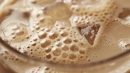 Aufkleber - Close up shot of milk coffee drink : Generative AI
