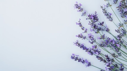 Fototapete - workspace tablet lavender wedding photo album bouquet of flowers on white background top view flat lay : Generative AI